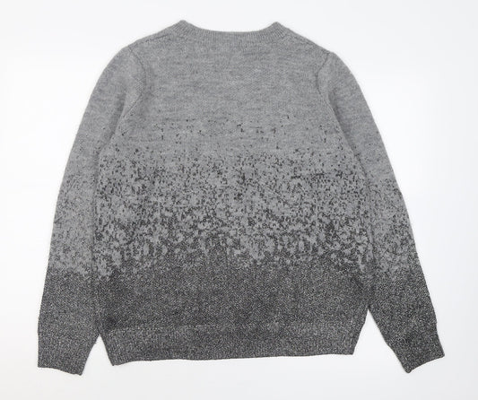 H&M Womens Grey Crew Neck  Acrylic Pullover Jumper Size M