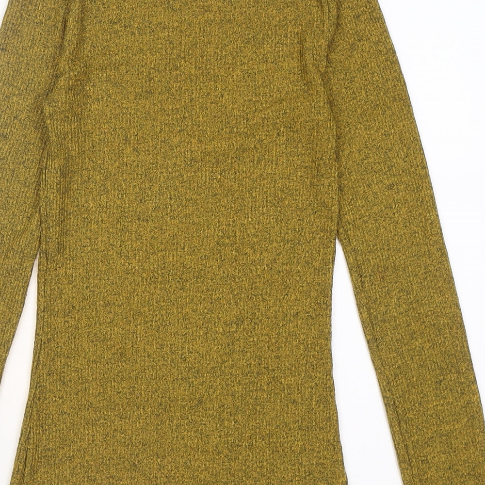 NEXT Womens Yellow High Neck  Polyester Pullover Jumper Size 6