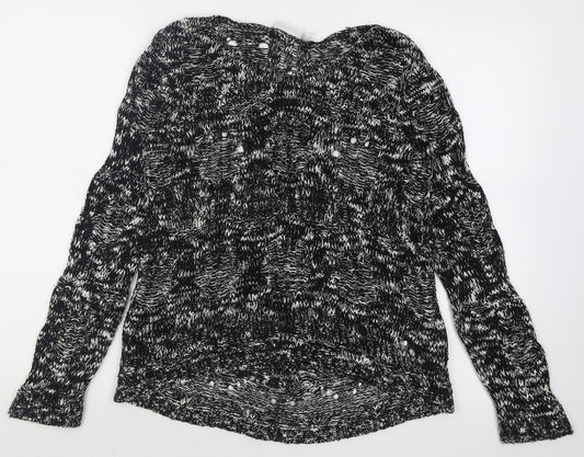 New Look Womens Black Boat Neck  Cotton Pullover Jumper Size 8