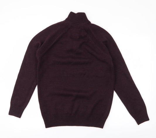Industrialize Womens Purple High Neck  Acrylic Pullover Jumper Size S