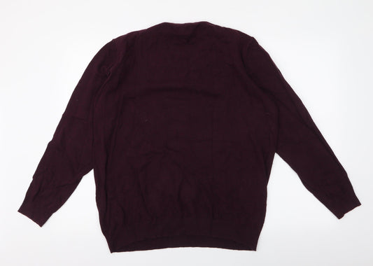 Matalan Mens Purple Round Neck  Cotton Pullover Jumper Size XL