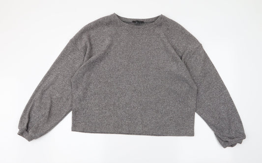 New Look Womens Grey Round Neck  Polyester Pullover Jumper Size L