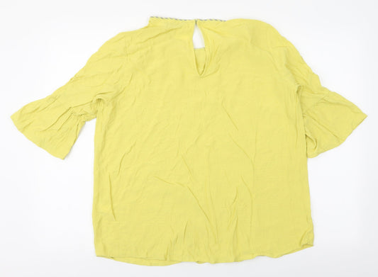 NEXT Womens Green  Viscose Basic Blouse Size 18 Round Neck