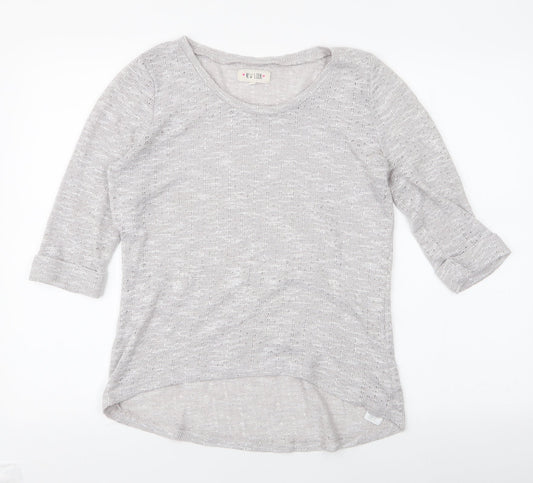 New Look Womens Grey Round Neck  Polyester Pullover Jumper Size 14