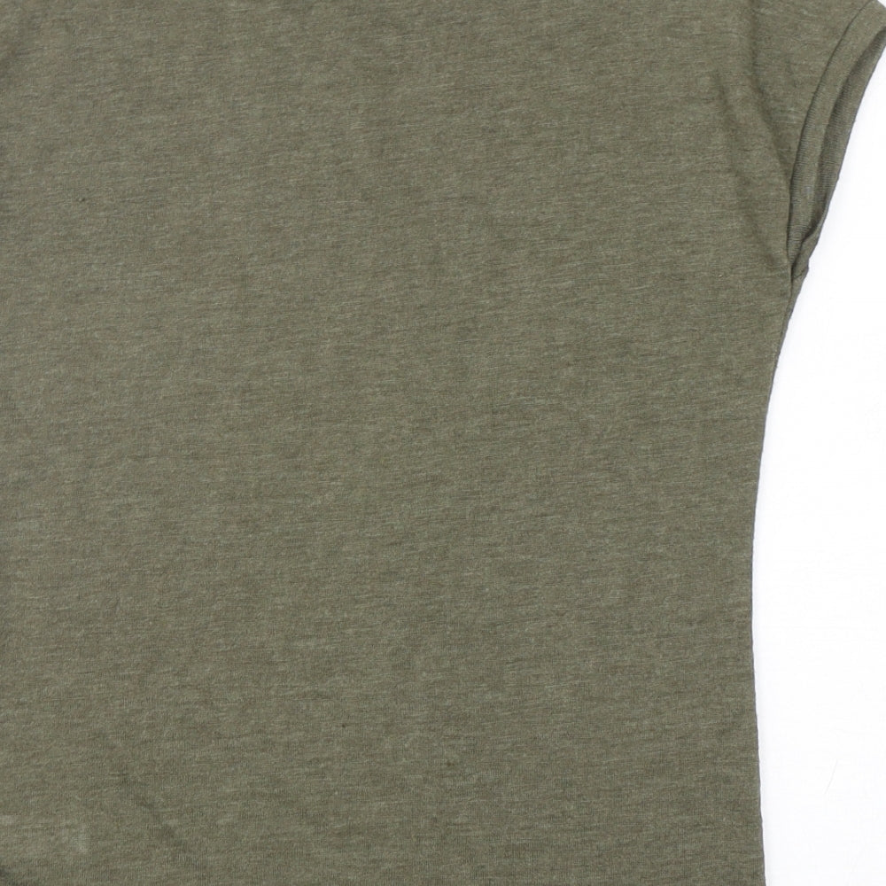 Dunnes Stores Womens Green  Polyester Basic T-Shirt Size S Round Neck