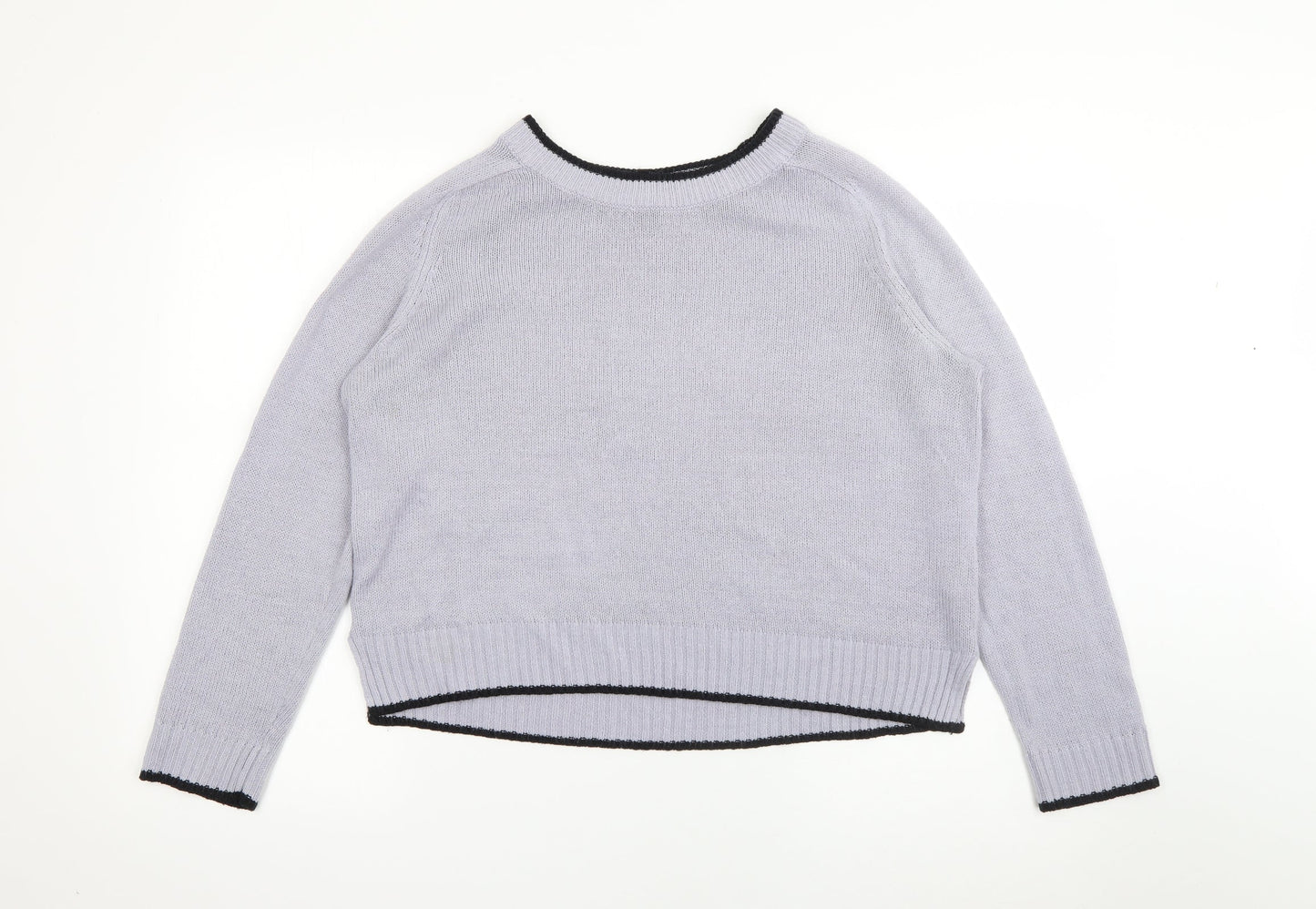 H&M Womens Purple Crew Neck  Acrylic Pullover Jumper Size M