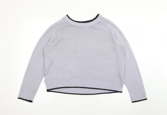 H&M Womens Purple Crew Neck  Acrylic Pullover Jumper Size M