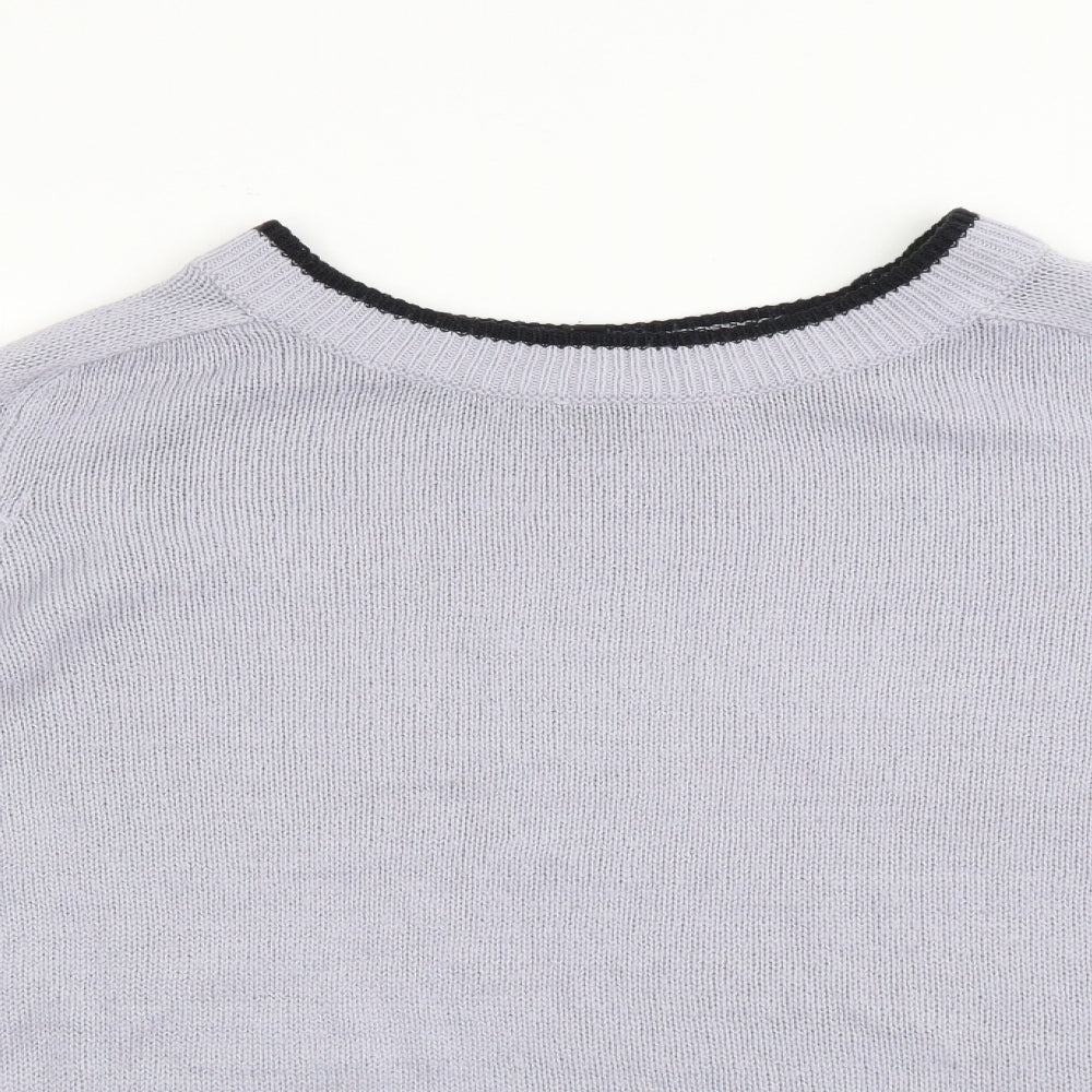 H&M Womens Purple Crew Neck  Acrylic Pullover Jumper Size M