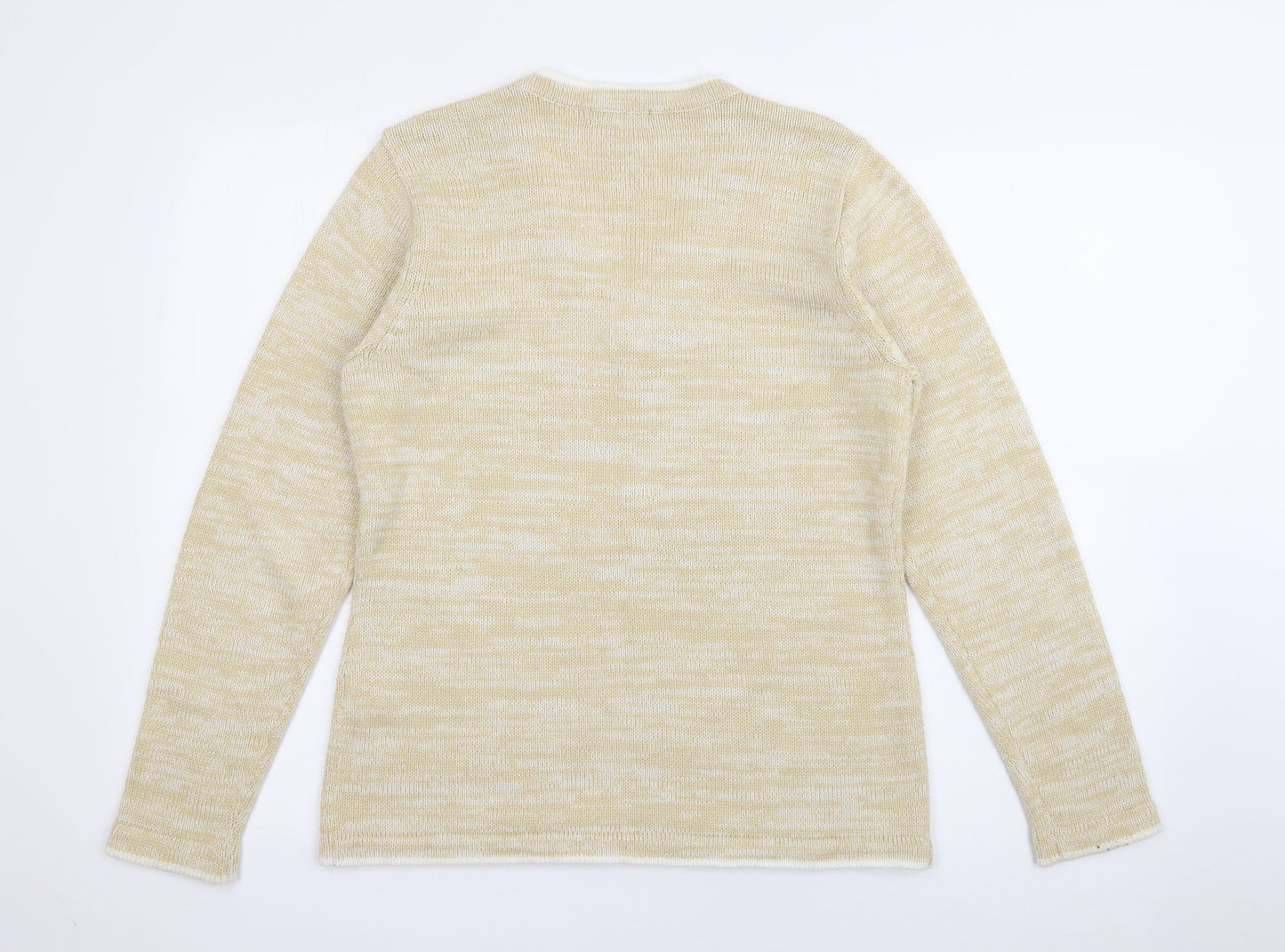 Bonmarché Womens Yellow V-Neck  Acrylic Pullover Jumper Size S