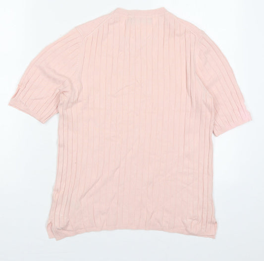 Marks and Spencer Womens Pink Crew Neck  Viscose Pullover Jumper Size 14