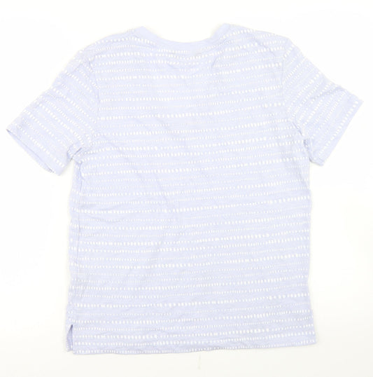 Marks and Spencer Womens Purple Polka Dot Cotton Basic T-Shirt Size 6 V-Neck