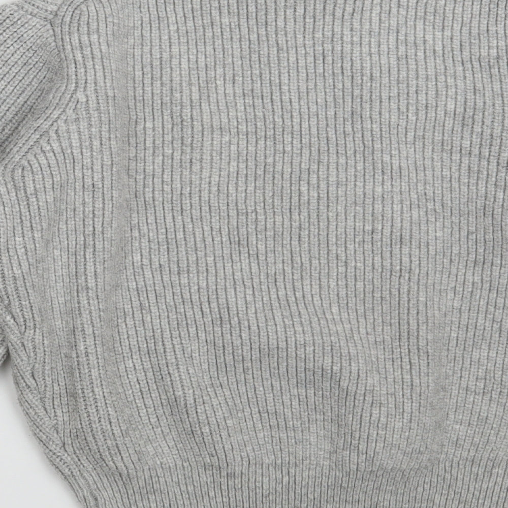 H&M Womens Grey Round Neck  Acrylic Pullover Jumper Size XS