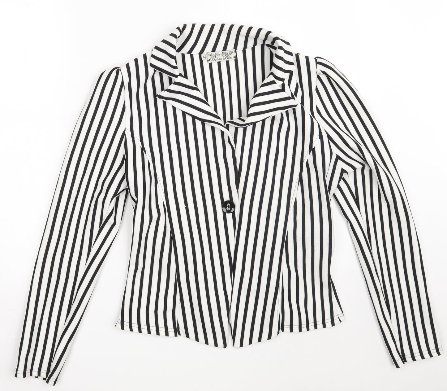 Urban Bliss Womens White Striped  Jacket  Size 14  Button
