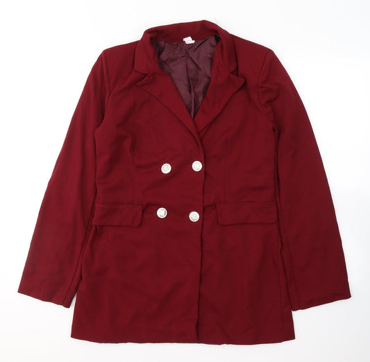 Made in Italy Womens Red   Jacket Blazer Size M  Button