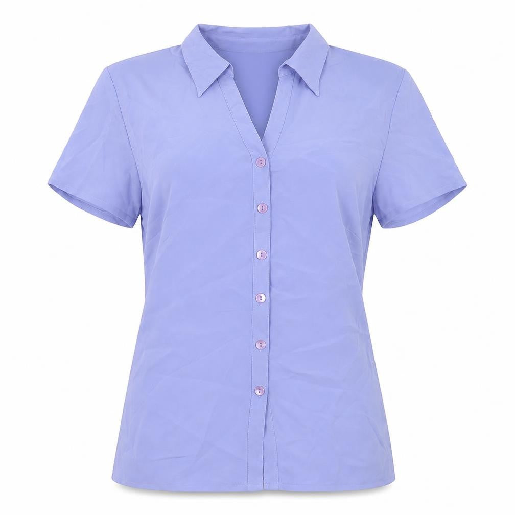 Principles Womens Purple  Polyester Basic Button-Up Size 12 V-Neck