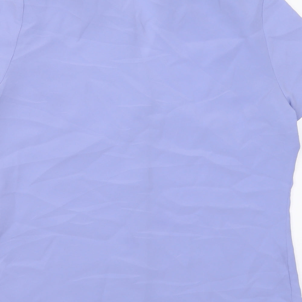 Principles Womens Purple  Polyester Basic Button-Up Size 12 V-Neck