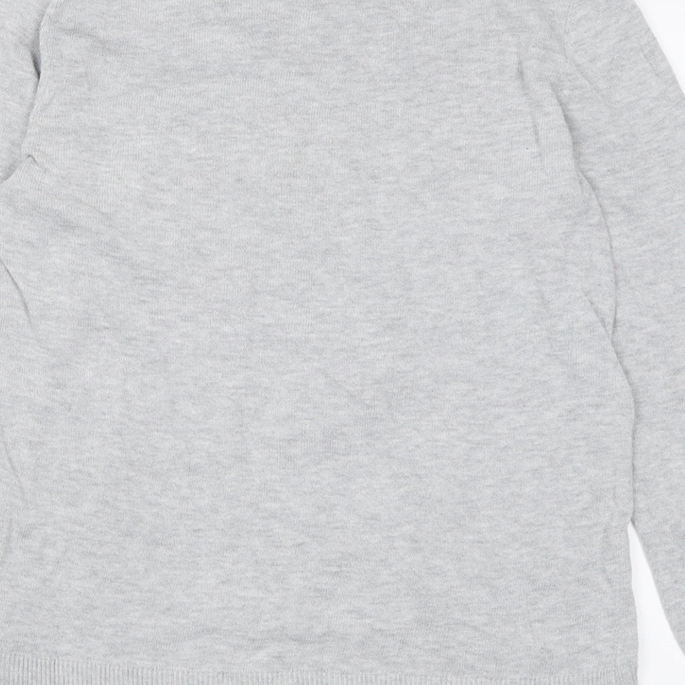 Time and Tru Womens Grey Crew Neck  Polyester Pullover Jumper Size 6