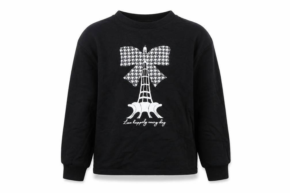 Shein  Girls Black  Cotton Pullover Sweatshirt Size 9 Years  Pullover