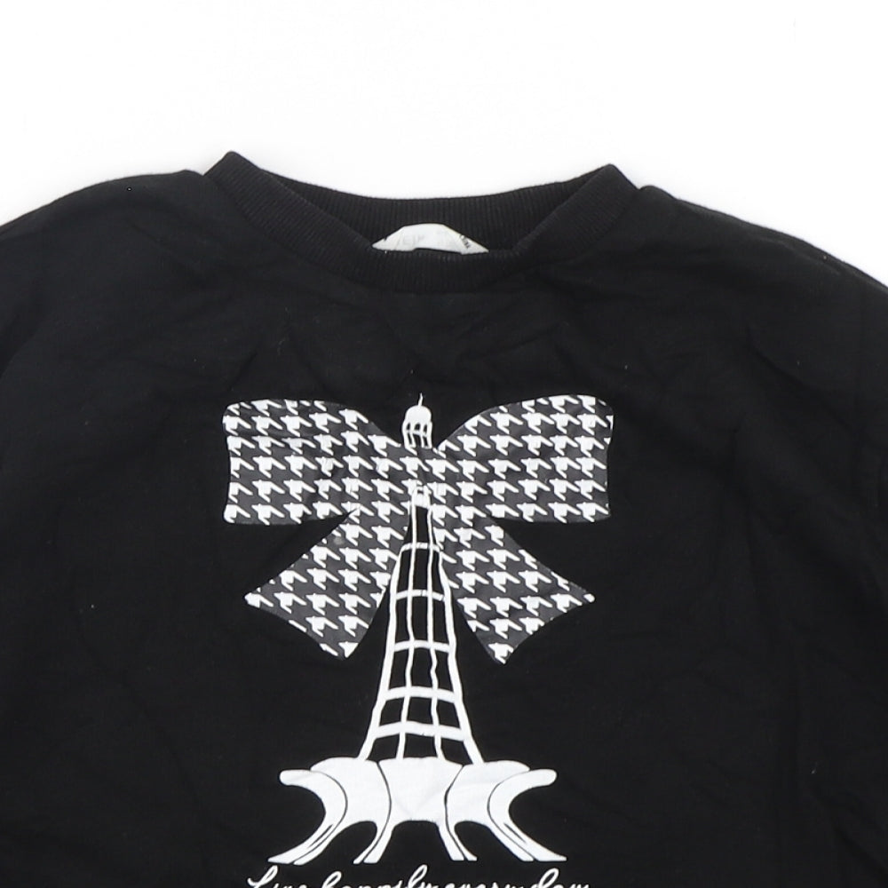 Shein  Girls Black  Cotton Pullover Sweatshirt Size 9 Years  Pullover