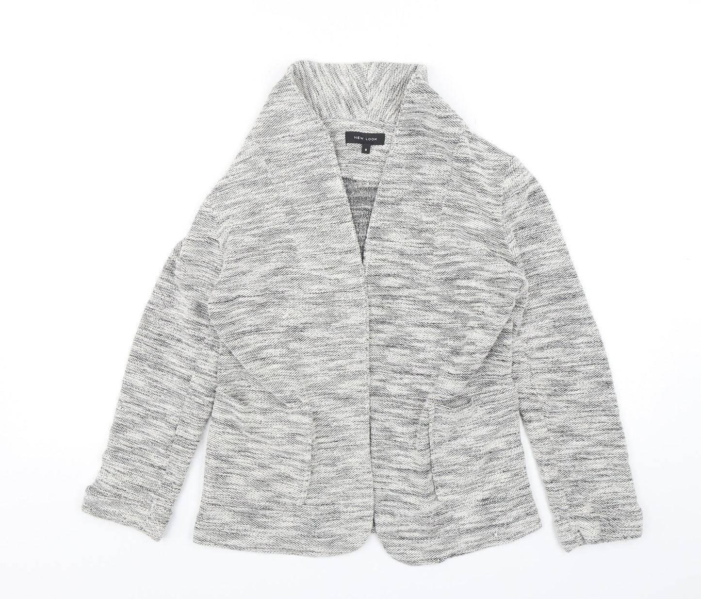 New Look Womens Grey  Cotton Jacket Blazer Size 8