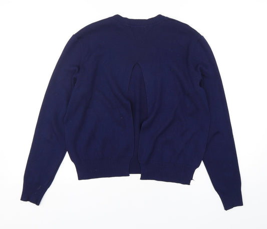 Wild Flower  Womens Blue Round Neck  Viscose Pullover Jumper Size M
