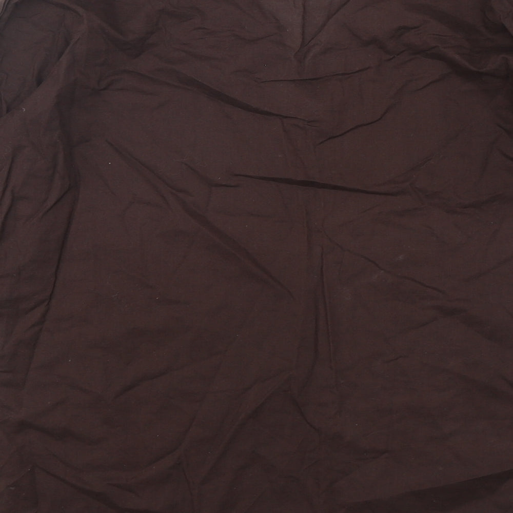 Marks and Spencer Womens Brown  Cotton Basic Blouse Size 12 V-Neck