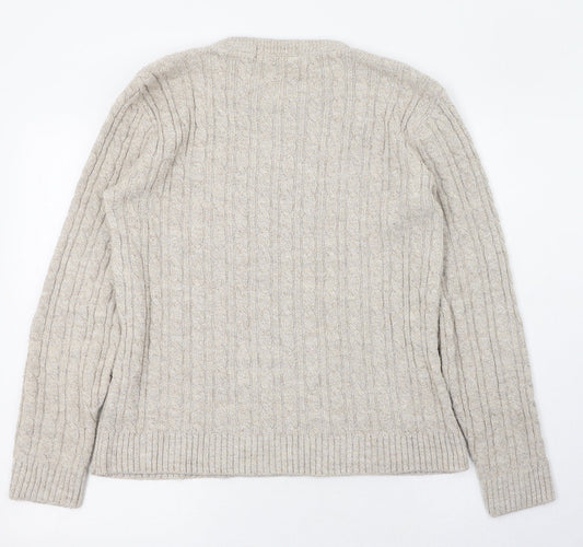 Pure & Natural Womens Brown Round Neck  Acrylic Pullover Jumper Size 12