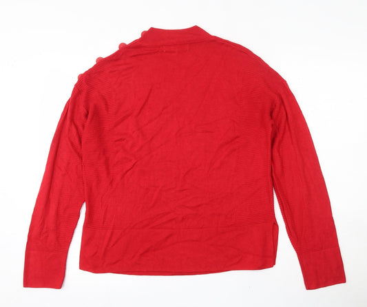 Next Knitwear  Womens Red Round Neck  Viscose Pullover Jumper Size 12