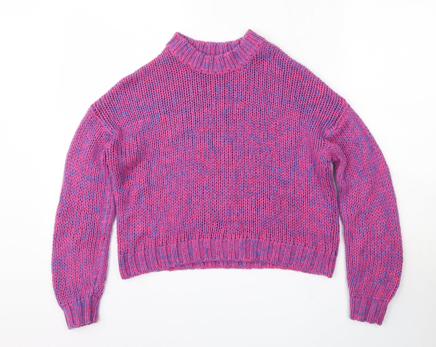Bershka Womens Multicoloured Round Neck  Acrylic Pullover Jumper Size XS