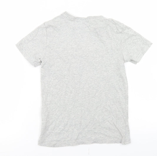 NEXT Boys Grey  Cotton Basic T-Shirt Size 8 Years Crew Neck  - Gaming Reversible Sequins