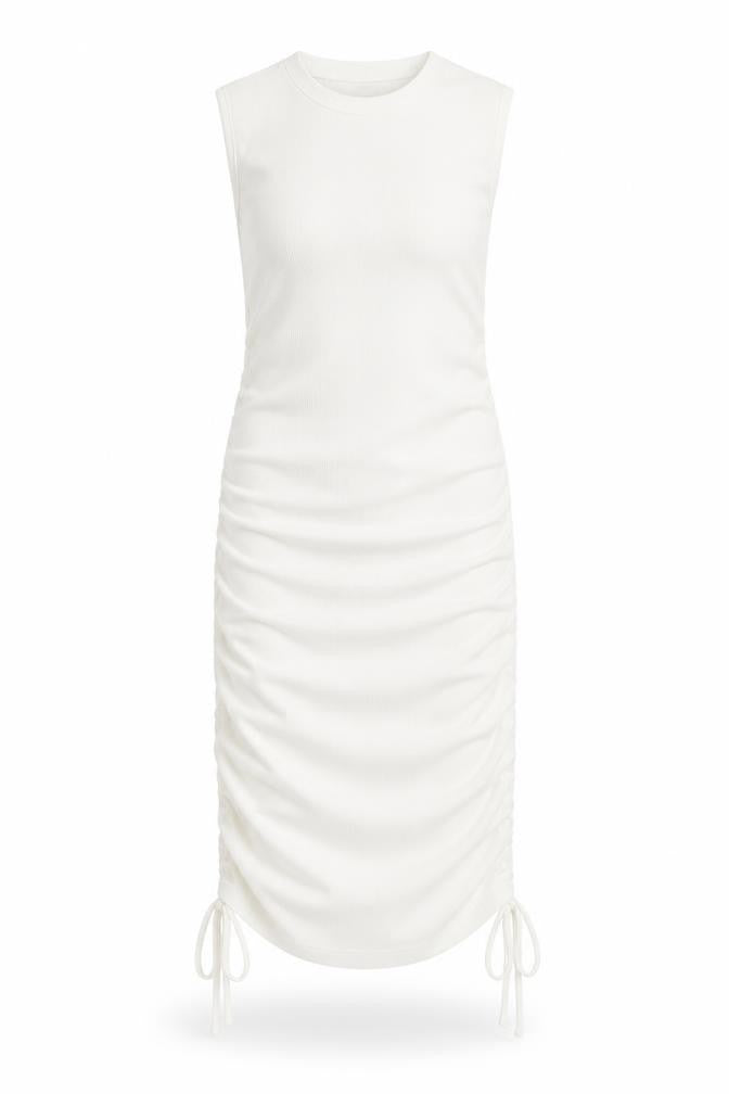 Preworn Womens White  Cotton Bodycon  Size S  Mock Neck