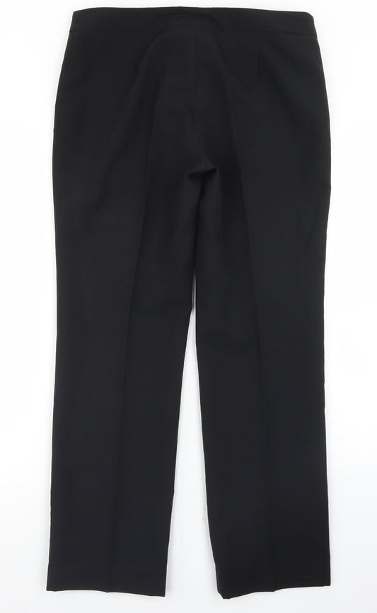 Russums Womens Black  Polyester Dress Pants Trousers Size 12 L29 in Regular Hook & Eye