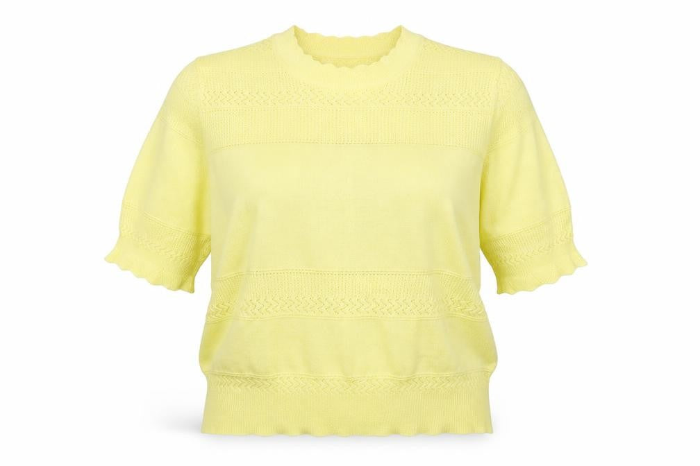 Marks and Spencer Womens Yellow Collared  Viscose Pullover Jumper Size 14