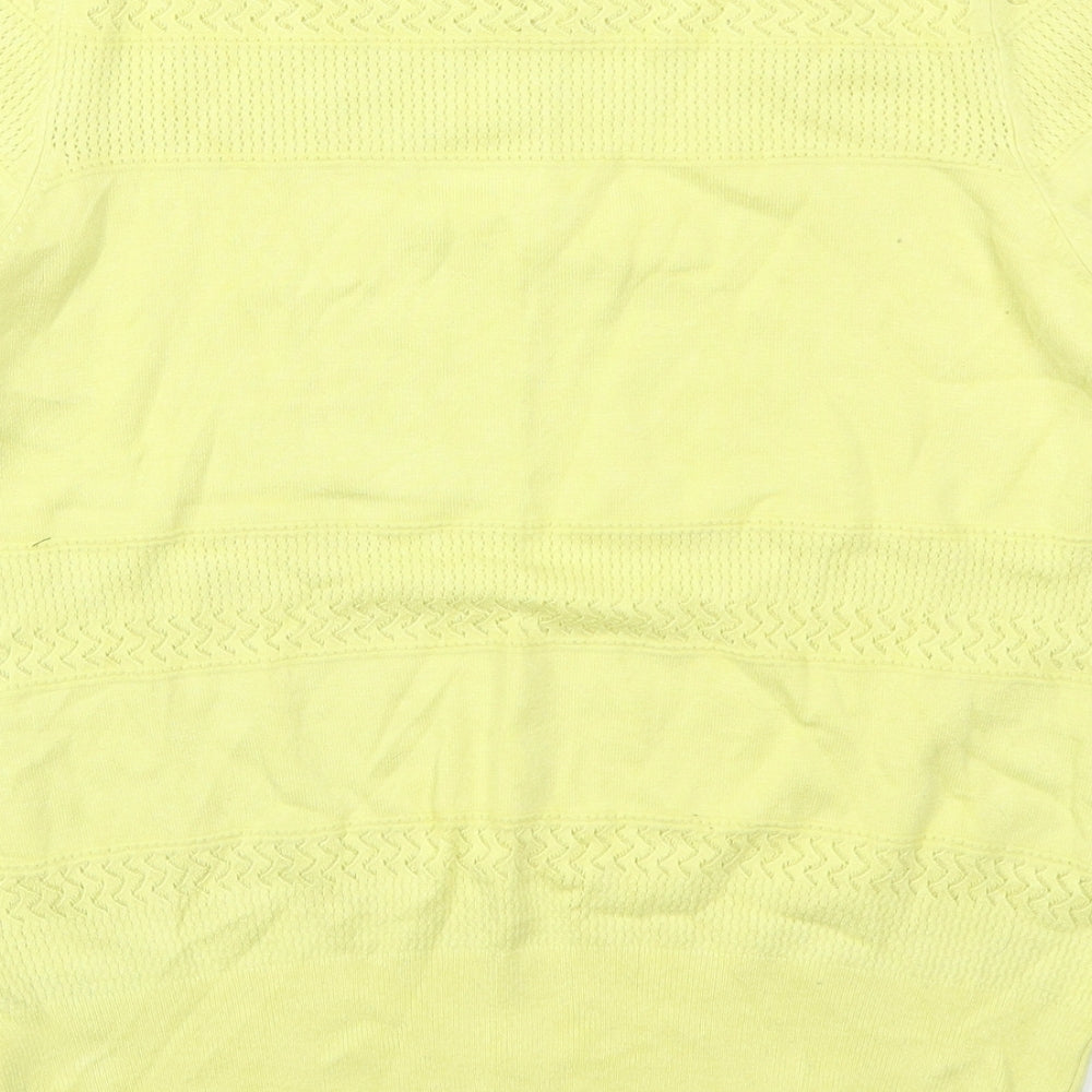 Marks and Spencer Womens Yellow Collared  Viscose Pullover Jumper Size 14