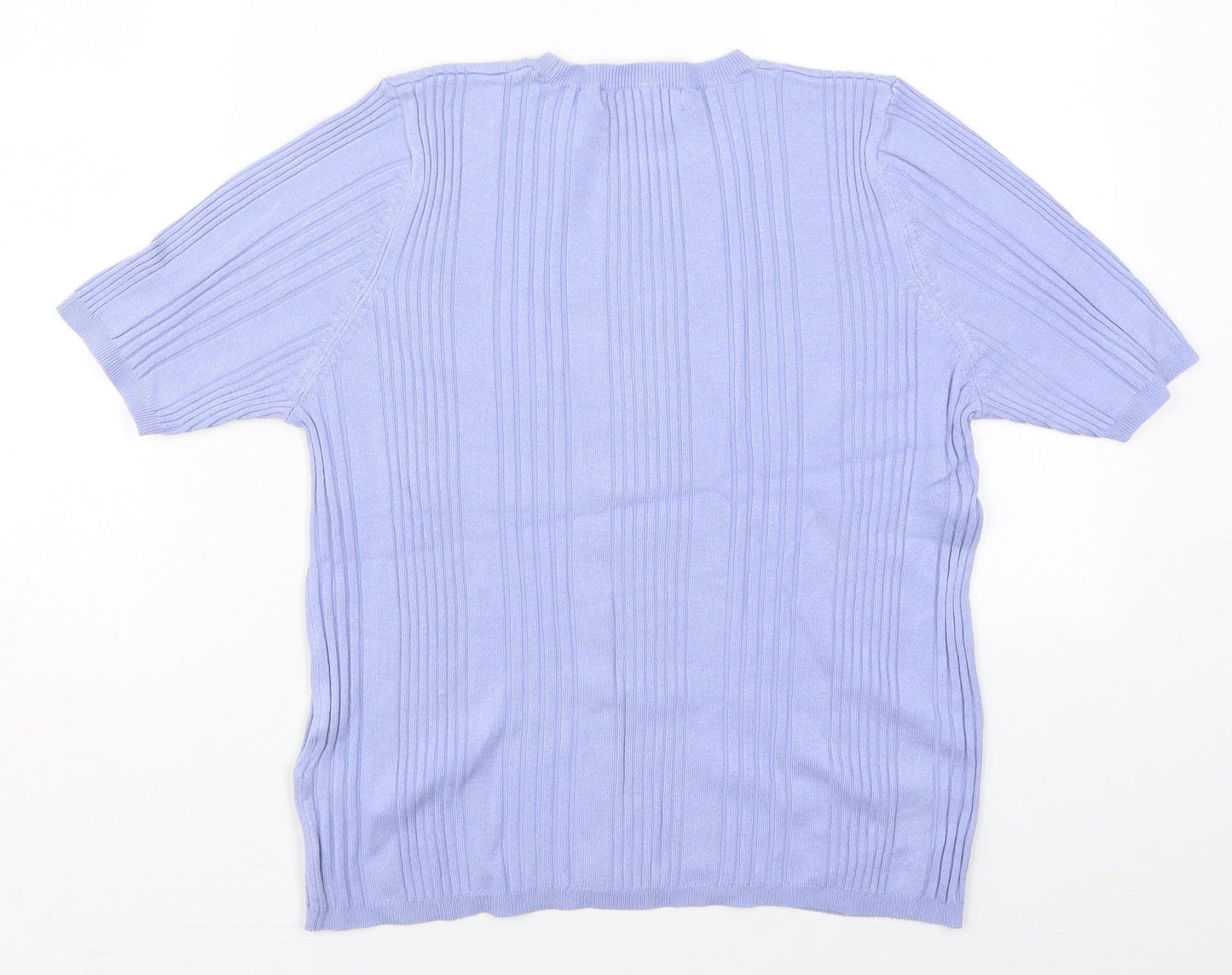 Marks and Spencer Womens Blue Crew Neck  Viscose Pullover Jumper Size 14