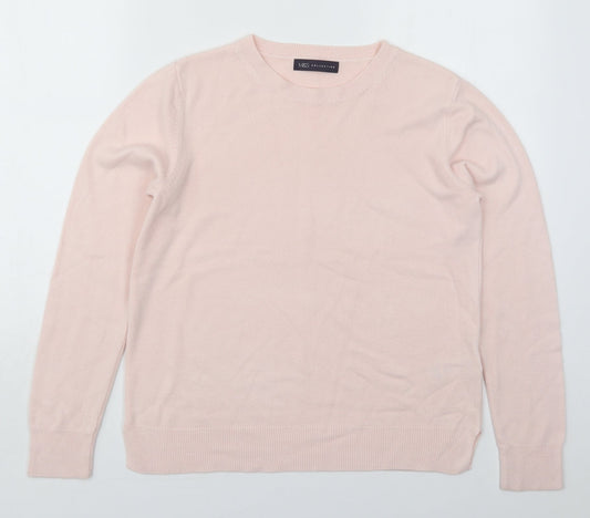 Marks and Spencer Womens Pink Crew Neck  Acrylic Pullover Jumper Size 14