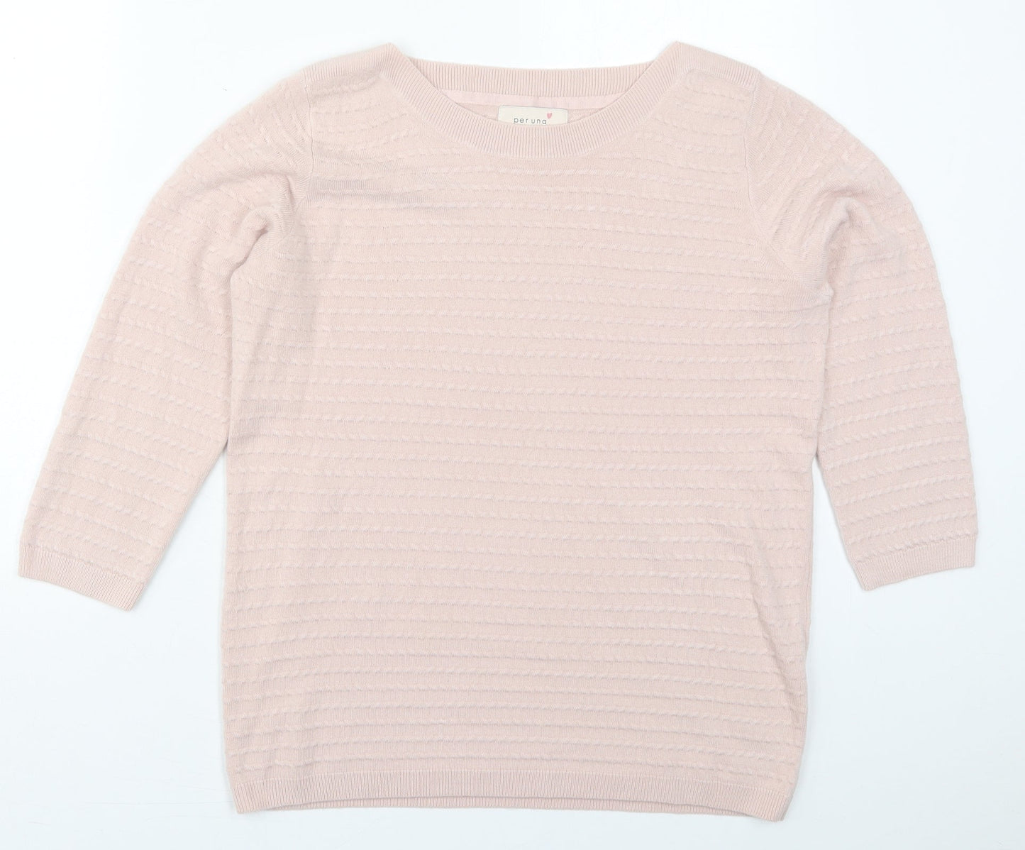 Marks and Spencer Womens Pink Boat Neck  Acrylic Pullover Jumper Size 14