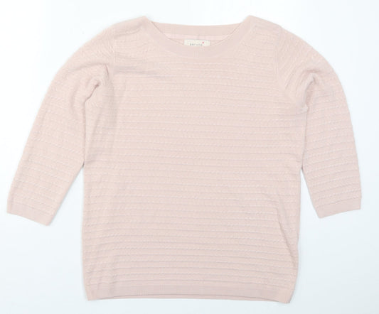 Marks and Spencer Womens Pink Boat Neck  Acrylic Pullover Jumper Size 14