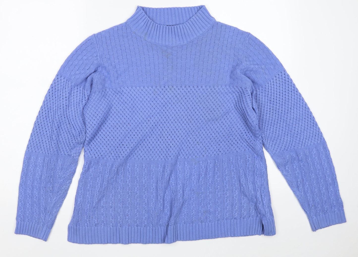 EWM Womens Blue Round Neck  Acrylic Pullover Jumper Size 14   - Size14-16
