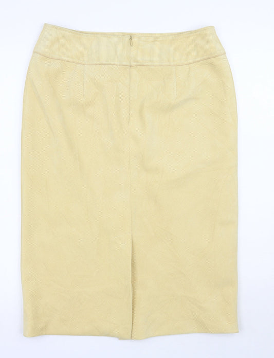 Gelco Womens Yellow  Polyester A-Line Skirt Size 14   Zip