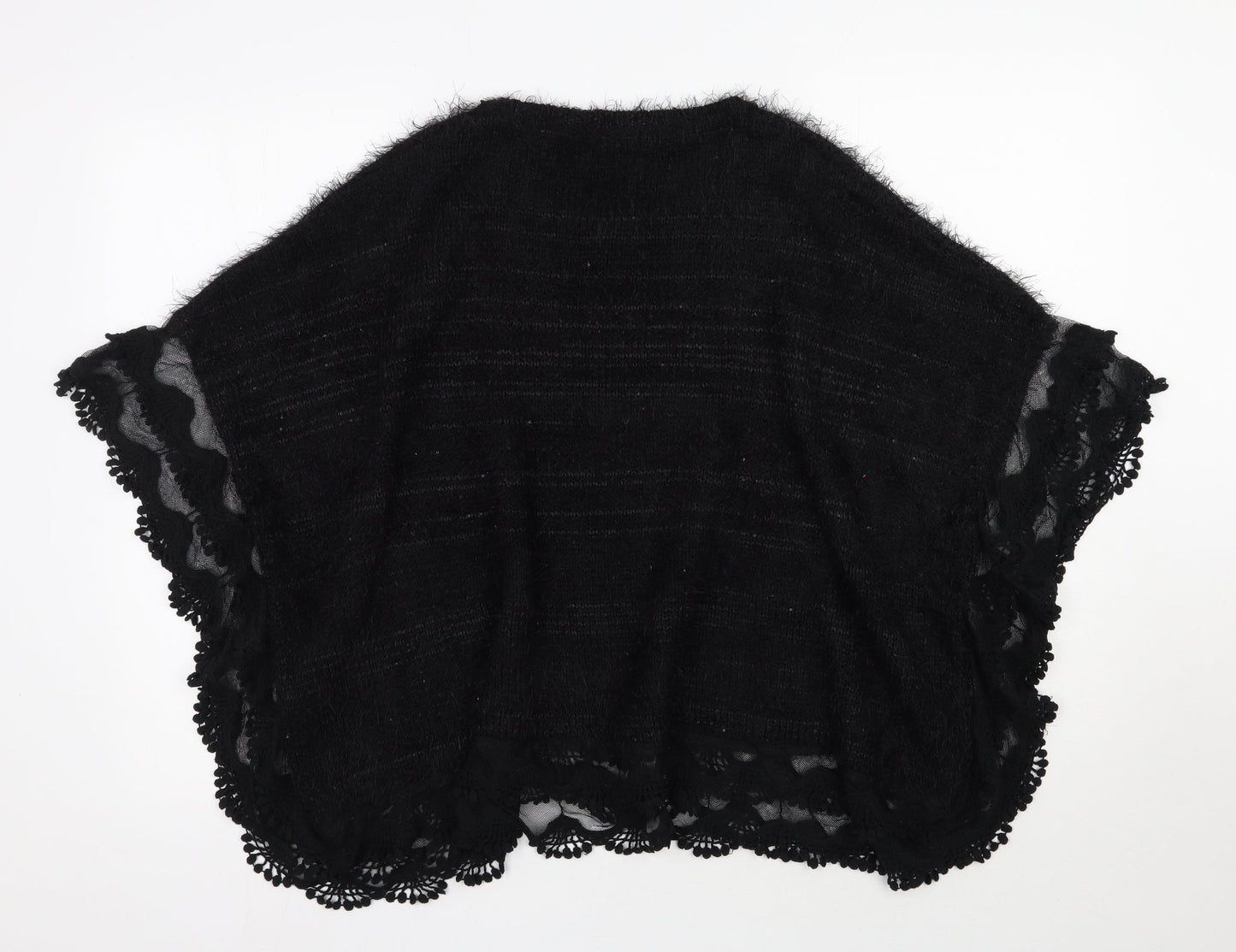 Vouley Vous Womens Black Round Neck  Acrylic Pullover Jumper Size M