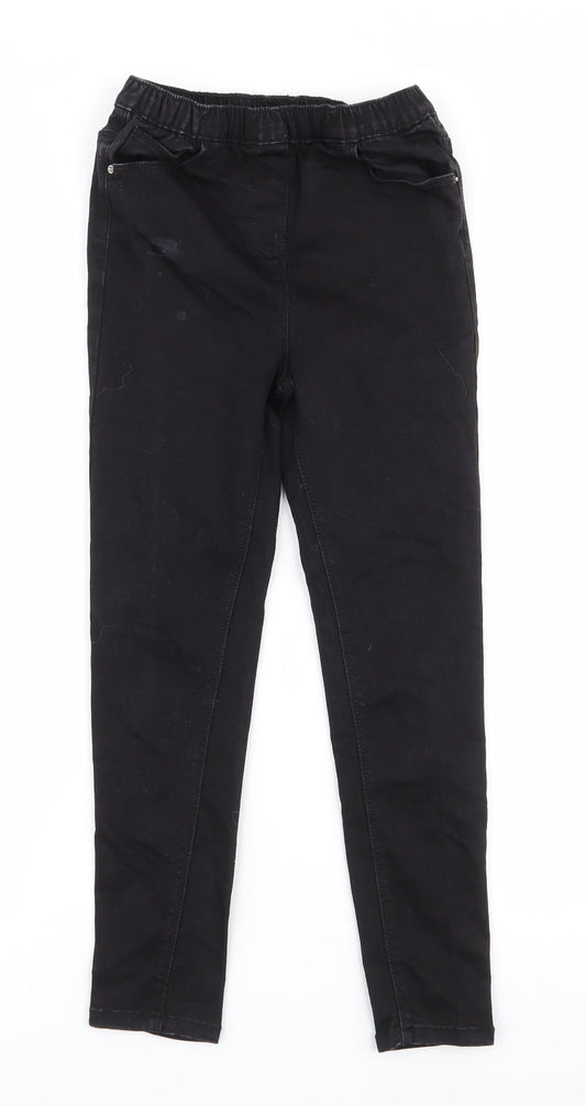 Matalan Girls Black  Cotton Skinny Jeans Size 9 Months  Slim Pullover