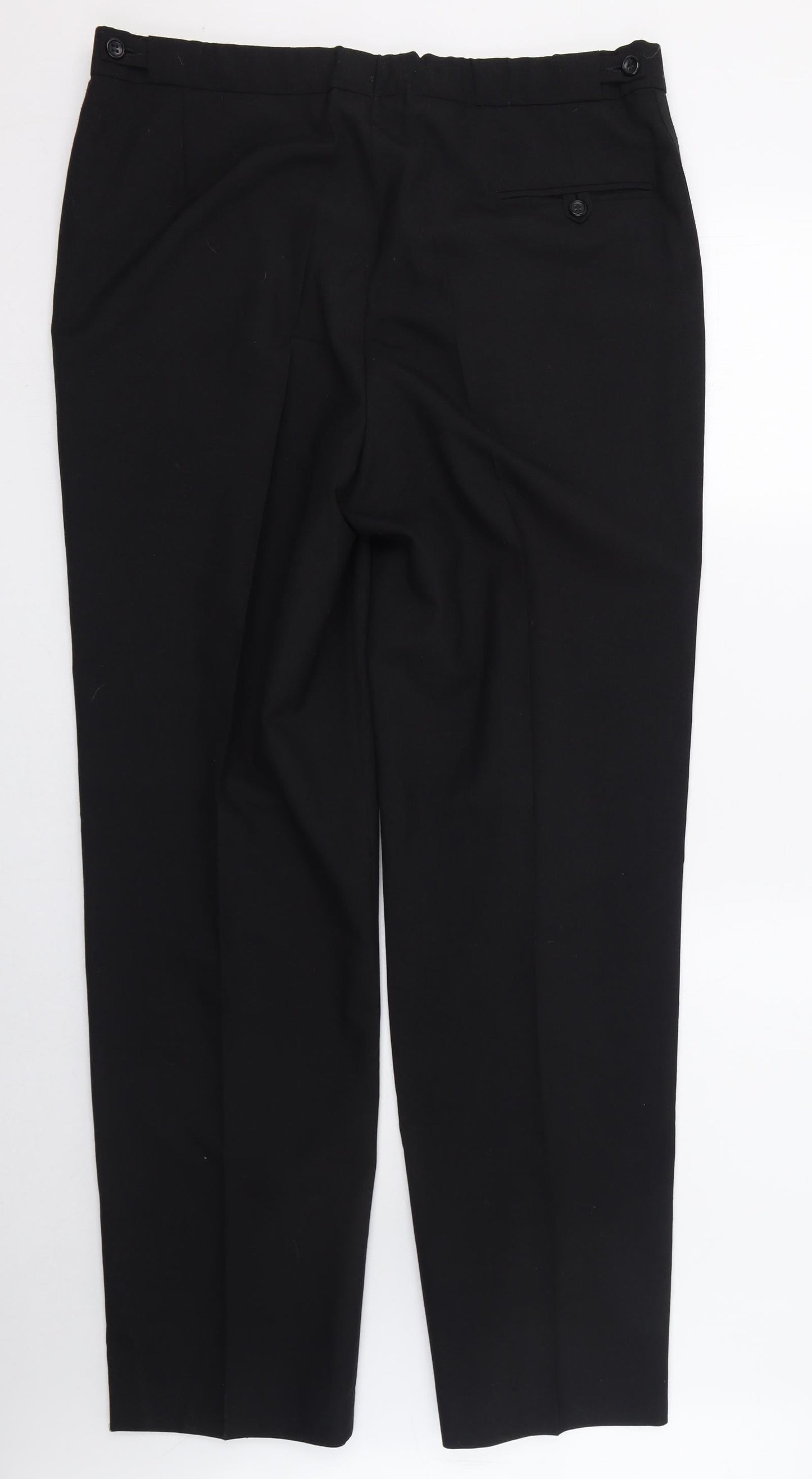 Preworn Womens Black  Polyester Trousers  Size 20 L32 in Regular Zip