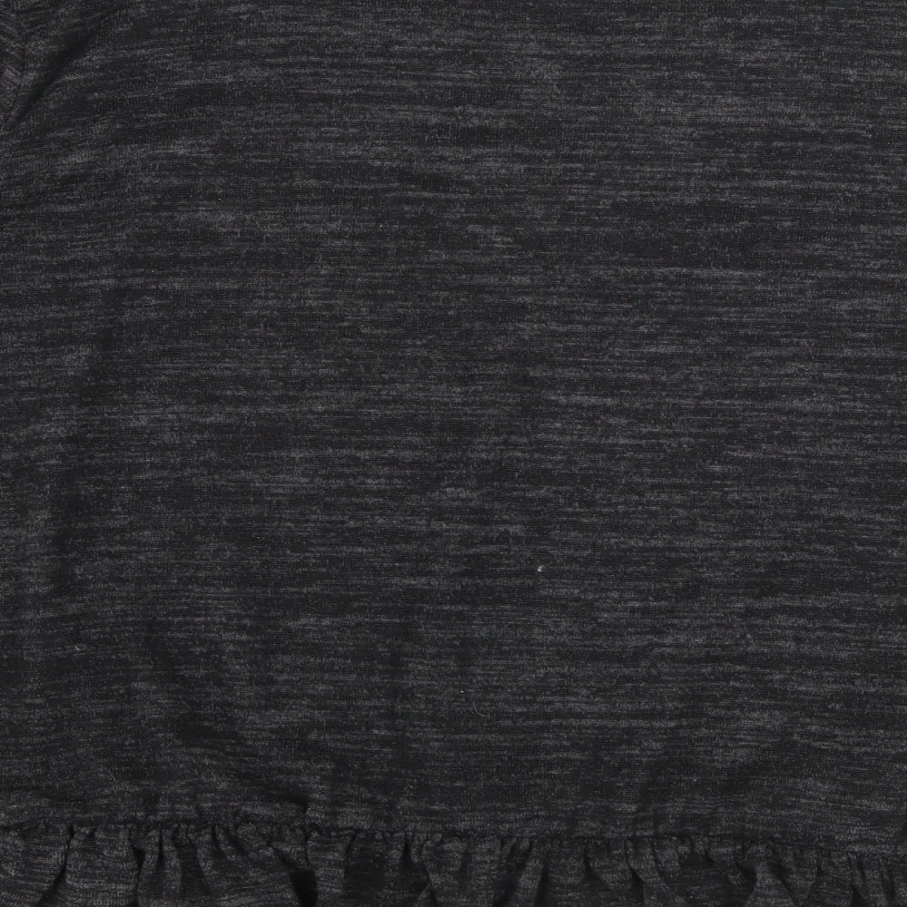 Boohoo Womens Grey V-Neck  Polyester Pullover Jumper Size L