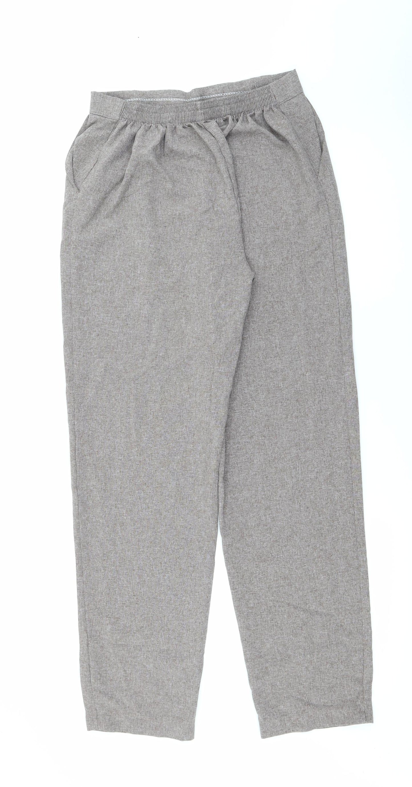 Emma Collection Womens Brown  Polyester Carrot Trousers Size 14 L29 in Regular