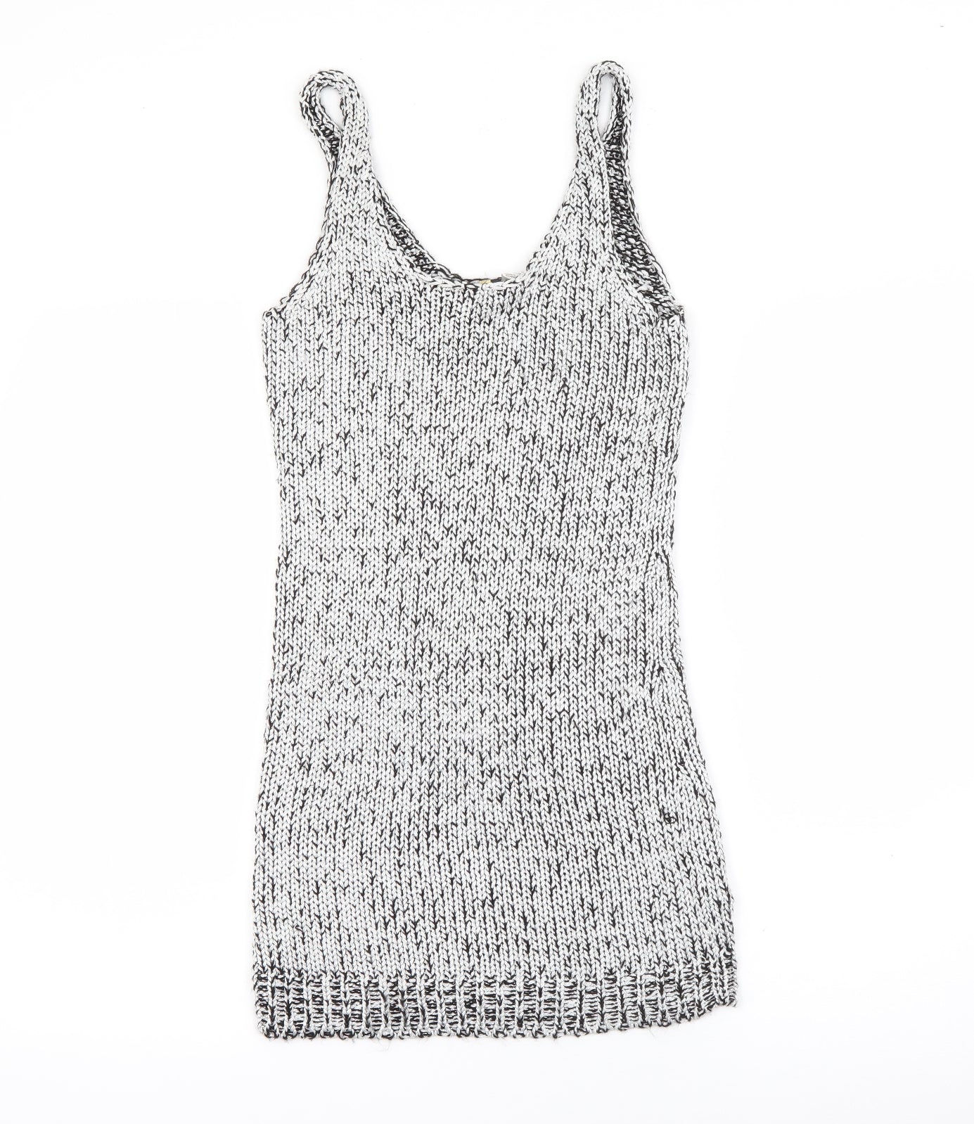 H&M Womens Silver  Viscose Bodycon  Size 10  Scoop Neck  - Sparkle