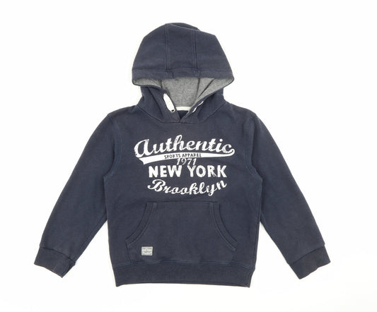 Rebel Boys Blue  Cotton Pullover Hoodie Size 7-8 Years