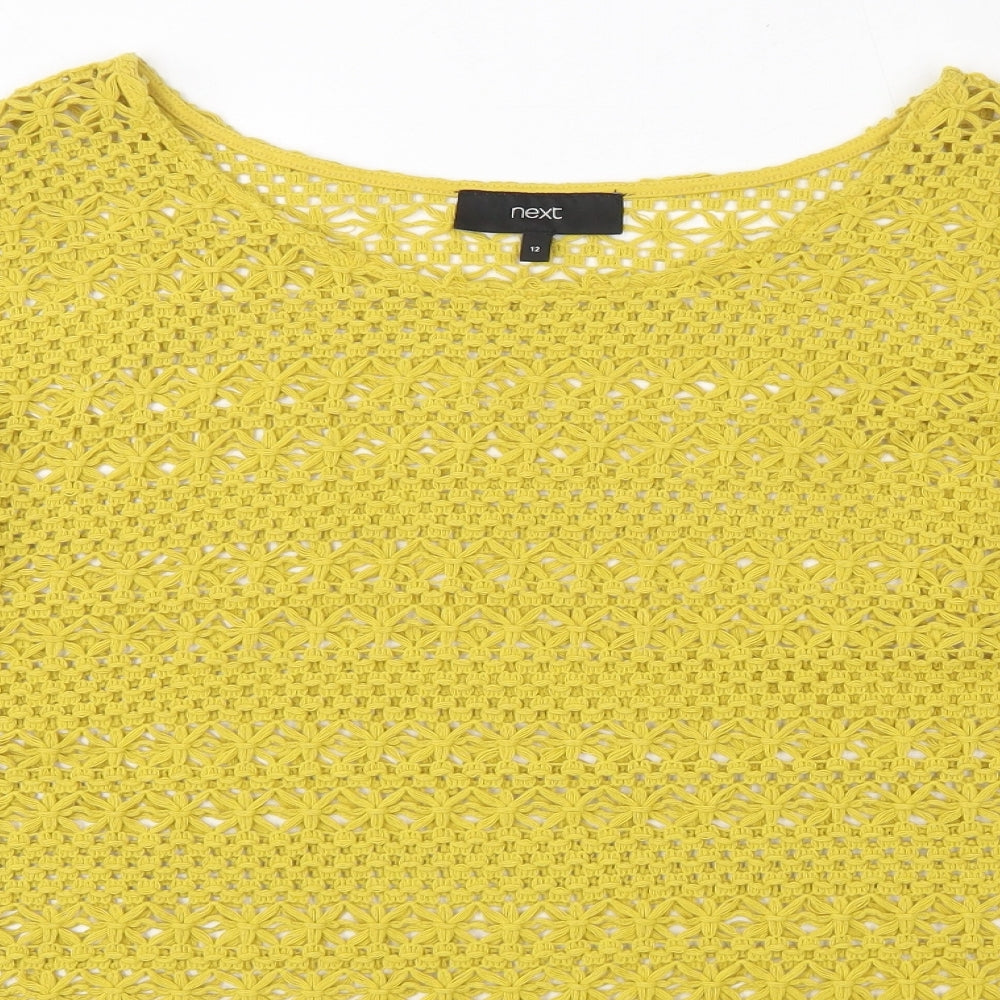 NEXT Womens Yellow Round Neck  Polyester Shrug Jumper Size 12