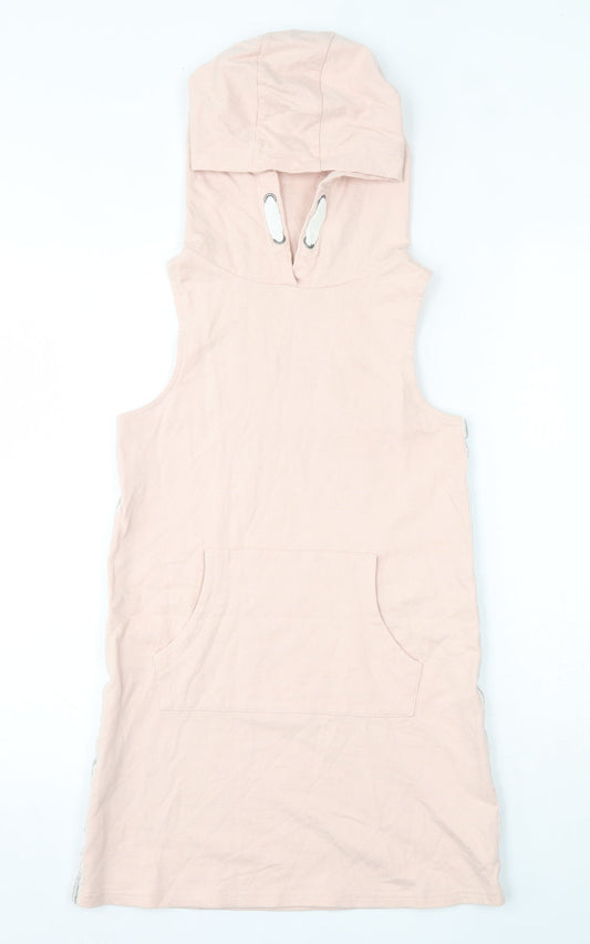 NEXT Girls Pink  100% Cotton Vest Hoodie Size 11 Years  Pullover