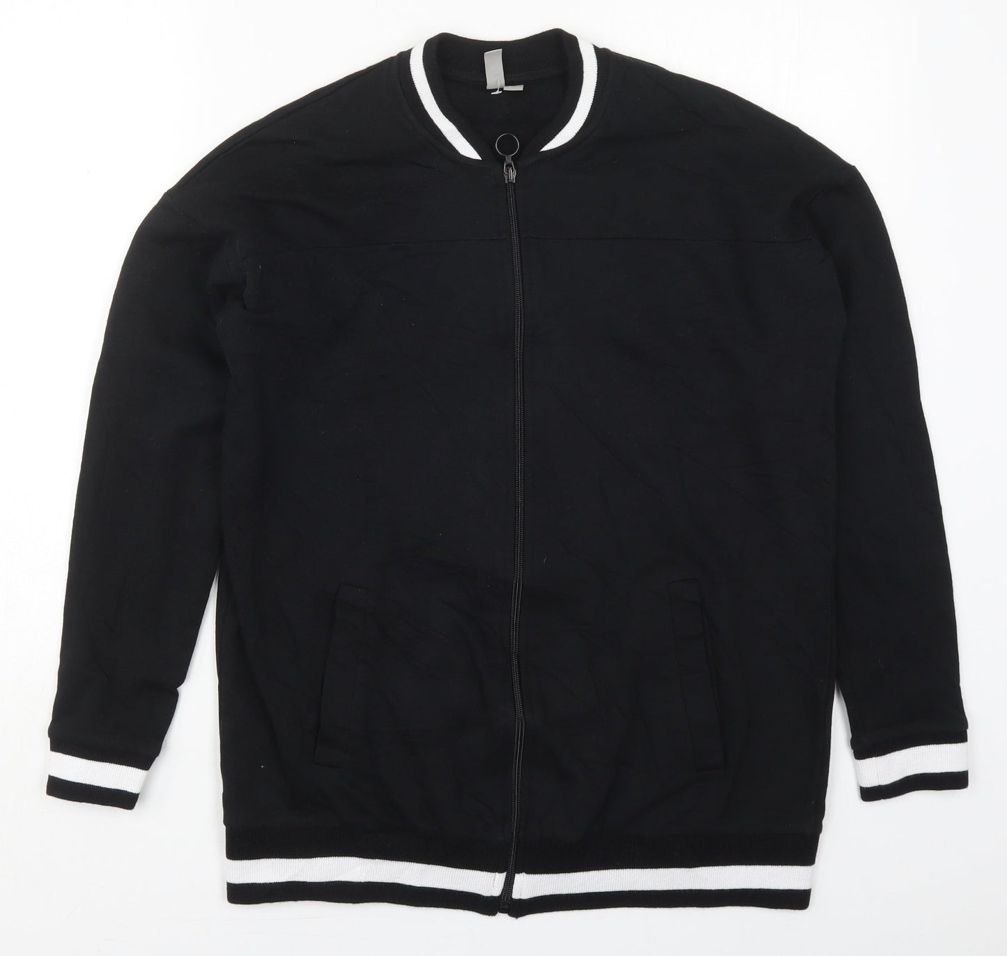 ASOS Womens Black  Cotton Full Zip Sweatshirt Size 10  Zip